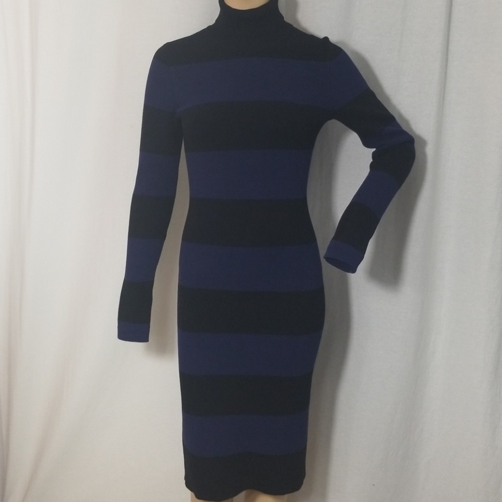 J.Crew turtleneck striped  knit midi dress
